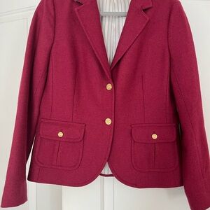 Brooks Brothers Women's Burgundy Blazer with Gold Buttons